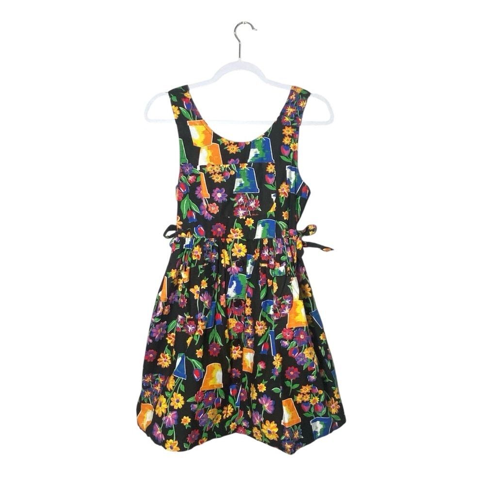 Vintage Rachel's Kids Floral Garden Sleeveless Sundress Girls Size 14